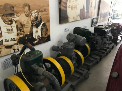 Stationary engines, motor racing pictures above